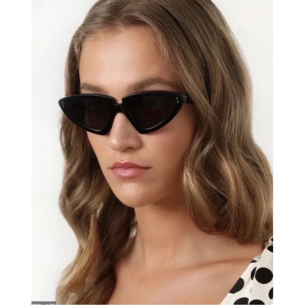 Zimmermann Verona Black Vintage Style Cat Eye Sunglasses Retail $280